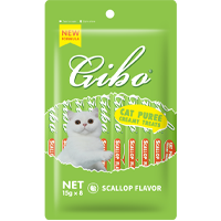 GIBO Cat Puree - 15g x 8 (Scallop Flavor)