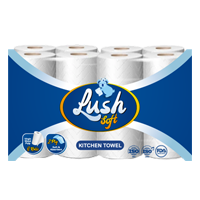 Lush Soft Kitchen Towel 60sheets - 8 Rolls