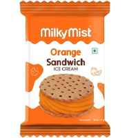 Milky Mist Orange Round Sandwich Ice Cream 80ml