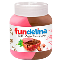 Fundelina Chocolate Hazelnut Strawberry Spread in Glass Jar 700g
